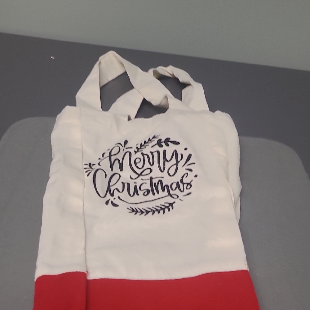 White and Red Tote Bag